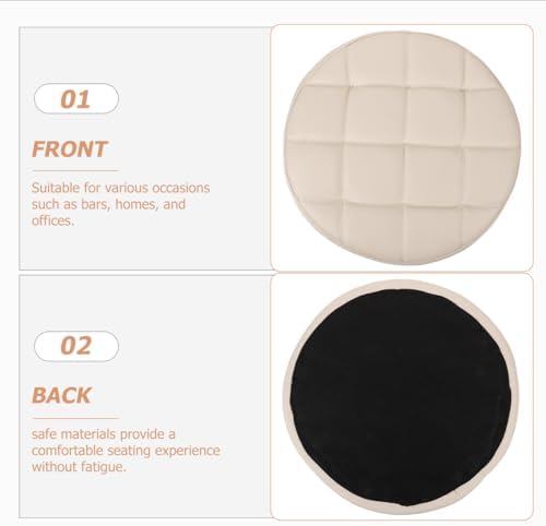 PRETYZOOM Round Stool Modern Bar Stool Cushion Dia.12.6 Replacement Seat Accessory Chair Seating Part for Wholesale Supplies, Kitchen, Dining Cushions, PU, White