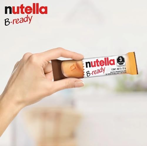 Ferrero: "Nutella B-ready " a crisp wafer of bread in the form of mini baguette stuffed with a creamy Nutella 15 pieces 10.13 oz (286g) [ Italian Import ]