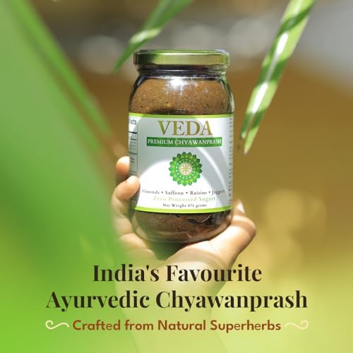 VEDA Premium Chyawanprash (Sugar Free) | 8.8 Oz | Ayurvedic Herbal Jam with Amla & Ashwagandha | Immunity Booster with Antioxidants | Fortified with Almonds & Saffron