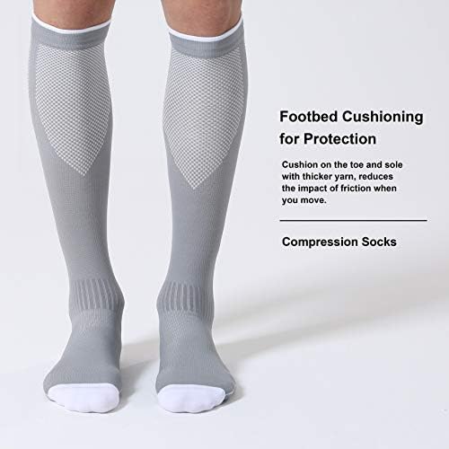 CS CELERSPORT 3 Pairs Compression Socks for Men and Women 20-30 mmHg Running Support Socks