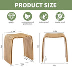 Bamboo Shower Bench, Non-Slip Shower Stool & 450 lbs, Waterproof Bathroom Stool Spa Bath Seat, Natural Bamboo Stool, Suitable for Multiple Settings: Bathroom, Bedroom, Dining room and Living room