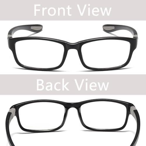 Reading Glasses Men 4 Pairs Ultra Light TR90 Sports Style Blue Light Blocking Readers+2.0