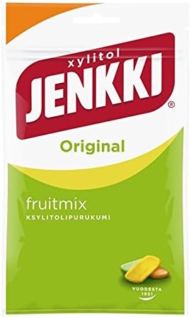 Jenkki Fruitmix - Original - Finnish - Fruit Mix - Xylitol - Chewing Gum - Bag 100g