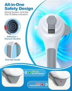 Grab Bars for Shower and Bathtubs, 16.7 Inch Shower Handle with Indicators, Shower Suction Grab Bar for Shower Chair Stool and Bathtubs, Safety Gifts for Seniors, Elderly & Handicap, 2 Pack