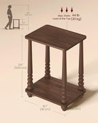 VASAGLE Mariel Collection - Side Table, Accent Nightstand for Small Spaces, Rectangular End Table with Shelf, Solid Wood Legs, Mid-Century Modern, Living Room Bedroom, Chestnut Walnut ULET294KX01S