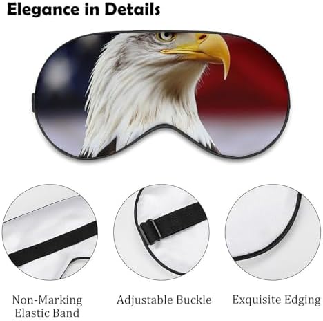 Sleep Eye Mask Bald Eagle Head Portrait Sleep Mask Adjustable Strap Blindfold Eye Cover for Travel Yoga Nap Shift Work
