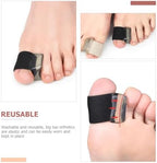Toe Separator and Bunion Corrector 4 Pairs Large Black Orthotic Toe Spacers and Hallux Valgus Relief Reusable Foot Support for Men and Women
