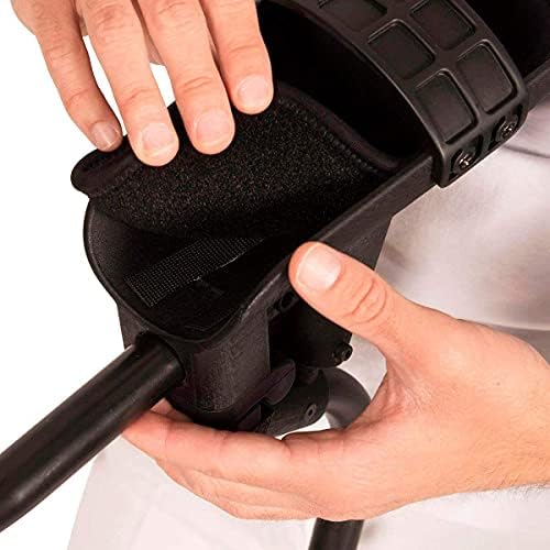 KMINA Adjustable Forearm Crutch for Adults (x1 Unit, Left Handed), Ergonomic Non-Slip Handles with Elbow Support, Patented, PRO Model, Made in Europe