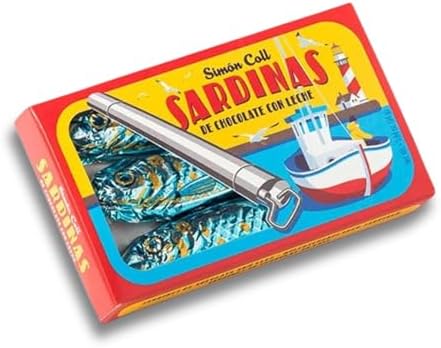 Milk Chocolate Candy Sardines in Box like Tin, Ideal Funny Fish Birthday Favor for Kids and Adult Parties, Unique Holiday Gift 24 g