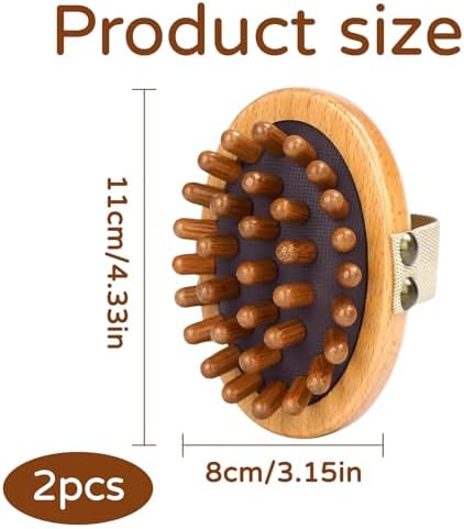 2 Pcs Wood Therapy Massage Tools,Meridian Brush Massage Body,Massage Tool For Cellulite Remover,Wood Therapy,Massage Brush,Meridian Brush For Belly,Cellulite For Muscle Pain Relief And Hair Growth
