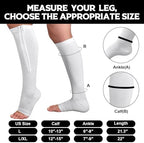 Nuanchu 3 Pairs Open Toe Zipper Compression Socks 20-30mmhg Zipper Compression Stockings Knee High Socks for Men Women Edema