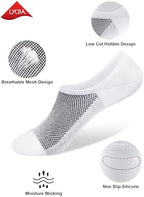 SIXDAYSOX No Show Socks for Men 6/8 pack Cotton Thin Low Cut Non Slip for Loafer Flats Sneakers 5-8/9-11/12-15