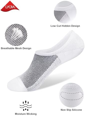 SIXDAYSOX No Show Socks for Men 6/8 pack Cotton Thin Low Cut Non Slip for Loafer Flats Sneakers 5-8/9-11/12-15