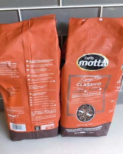 Caffè Motta Lounge Bar Classico Whole Bean Coffee, Medium Roast, 1.1 lbs per Bag, 2 Packs