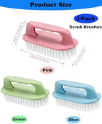 Scrub Brush for Cleaning-3 Pack Scrubbing Brushes Heavy Duty Multi-Purpose Household Cleaning Brush with Stiff Bristles Comfort Grip Scrubber Cleaner Brush for Bathtub Sink Carpet Floor & More