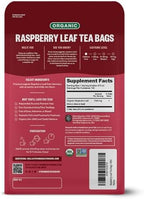 FGO Organic Red Raspberry Leaf Tea Bags, 100 Eco-Conscious Tea Bags, Caffeine Free, Imported from Germany, Reseable Bag, Packaging May Vary (Pack of 1)