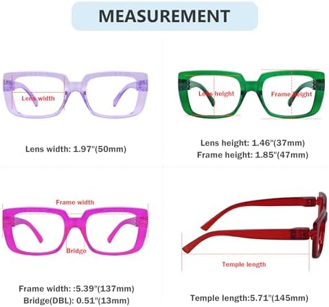 Eyekepper Metalless Screwless Spring Hinge Reading Glasses for Women - 6 Pack Durable Ladies Readers +1.25