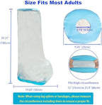 Tideshake Extra Wide Full Leg Cast Cover for Shower after Knee Surgeries with Non-Slip Bottom for Leg Wounds, Bandage, Large Cast, Knee Immobilizer/Brace, Walking Boots, Reusable(39 in. long)