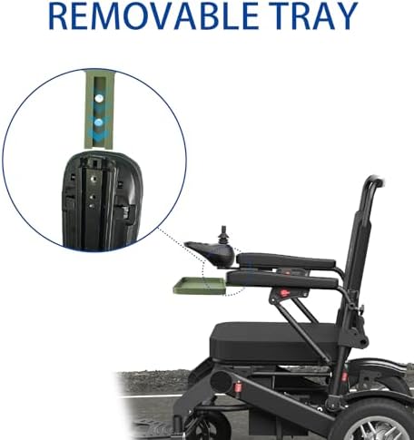 Wheelchair Tray for Permobil, Removable Adult Wheelchair Tray Table. Compatible with F5 & F3 for Rail Armrests, 8.46 x 5.71 Inch Surface to Hold Lightweight Items. A Choice for Wheelchair Accessories