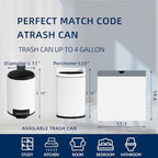 2.6 Gallon Mini Drawstring Trash Bags, Small Garbage Bags by KSSKSS, Code a fit 10-15 Liter, 2.6-4 Gal, White Trash Bin Liners for Home Office Kitchen Bathroom Bedroom, 120 Counts