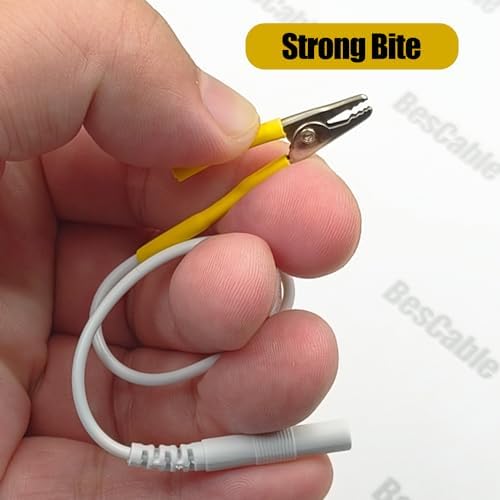 24pcs TENS Wire Cable Clip - BesCable Electrode Leader Wires with Alligator Clips for TENS Unit Physiotherapy Machine - 2.0mm Pin Female to Alligator Clip Cable Cord