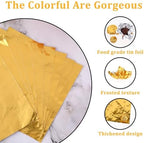 100 Pcs Gold Candy Wrappers Foil 4" x 4" Square Chocolate Wrappers, Aluminum Foil Candy Wrappers for Homemade Candy, Individual Chocolate Packaging for Valentine's Day Wedding Birthday