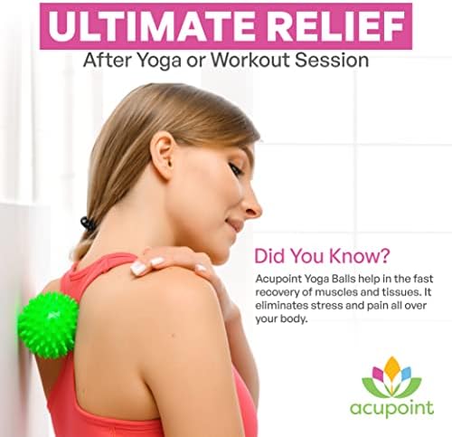 Physical Massage Therapy Lacrosse Ball Set Ideal for Yoga Deep Tissue Massage Trigger Point Therapy and Myofascial Release Physical Therapy Back Foot Plantar Fasciitis (Spiky Ball)