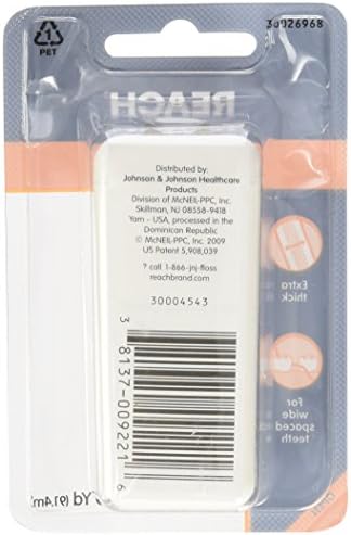 Reach Dentotape Waxed Dental Floss with Extra Wide Cleaning Surface for Large Spaces between Teeth, Unflavored, 100 Yards (Pack of 4)