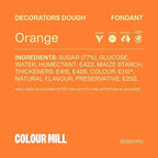 Colour Mill Decorators Dough Edible Cake Covering | Easy-to-Roll, Easy-to-Drape Fondant | Vanilla-Flavored Sugarpaste - 8.8 Ounce Orange