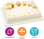 DecoSet Timeless Baby Blocks Cake Topper, Baby Shower Cake Decoration, 5 Piece Celebration Decoration With Blocks & Balloons For Girl or Boy 1st Birthday