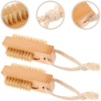 FRCOLOR Double-Sided Nail Cleaning Brush Portable Lightweight Fingernail Scrub Tool for Home and Salon Manicure Care 3.81X1.49X1.81In Set of 2