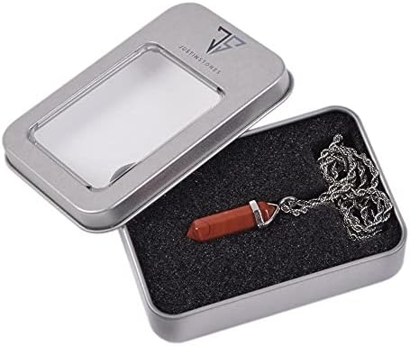 Justinstones Hexagonal Pointed Reiki Chakra Pendant Stainless Steel Chain Necklace 20" Iron Gift Box