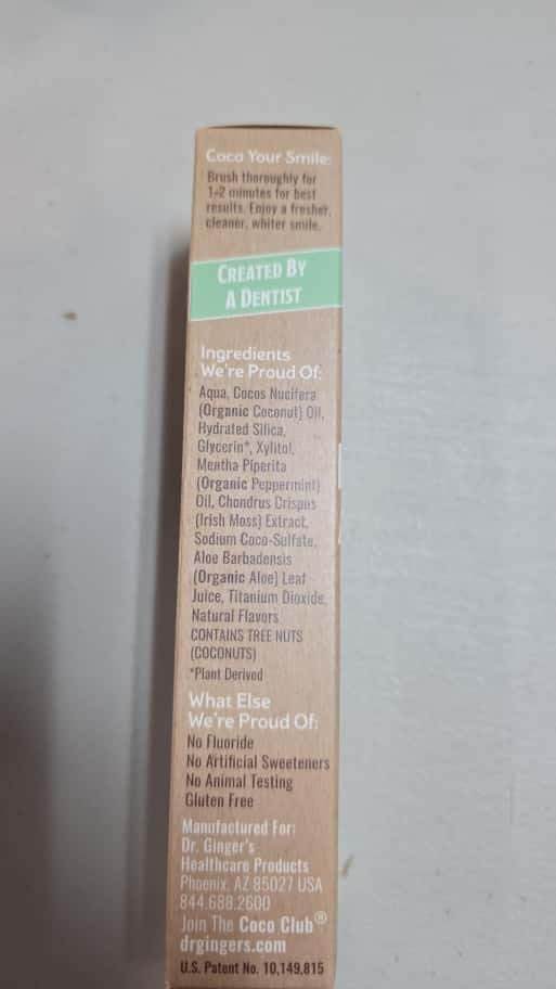 Dr. Ginger's Coconut Oil Fluoride-Free 4oz