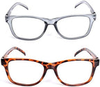 OURUI Blue Light Blocking Reading Glasses 2 Pack Computer Readers for Men Women UV Protection with Spring Hinge