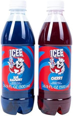 ICEE 2 Pack Slushie Syrups. Genuine ICEE Shaved Ice Syrups including Blue Raspberry and Red Cherry Flavors. 2 16.9 Fl oz Bottles. Perfect For Snow Cones, Slushies, Sodas & Ice Pops.