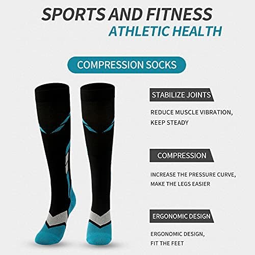 2 Pairs Compression Socks for Men Women,Is Best for Football,Athletics,Flight,Travel,Running,Calf Pressur Support.