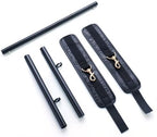 Heavy Duty Stainless Steel Expandable Spreader Bar with 2pcs PU Embossed Adjustable Straps, Yoga Pilate for Bedroom, Home Exercise Bar Sports Training Gear