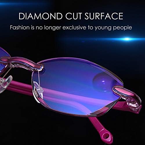LUFF Reading Glasses Hd Anti-Blue Diamond Cut Edge Frameless Reading Glasses for mens