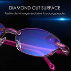 LUFF Reading Glasses Hd Anti-Blue Diamond Cut Edge Frameless Reading Glasses for mens