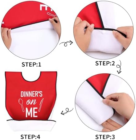 XKDOUS 2 Pack Funny Adult Bibs for Man, Waterproof and Reusable Adult Bibs for Eating with Optional Crumb Catcher,Washable Dining Clothing Protector, Gifts for Women Mom Elderly Men Senior