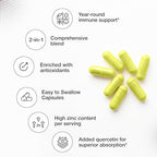 Sandhu's Zinc Quercetin 120 Vegetarian Capsules (Pack of 1) | High Absorption Zink Supplements for Immunity and Seasonal Allergy | Antioxidant Immune Support for Men and Women | Easy to Swallow