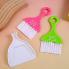 Mini Dustpan Set Brush for Table Whisk Brooms Small Dustpan Broom Set Mini Dust Pans with Brush Tiny Cleaning Table Sweep for Car Desk Keyboard Countertop Nest (Blue)