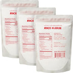 Soeos Thai Rice Flour 48 Ounce (Basic), 1 Pound(Pack of 3), Rice Flour for Baking or Cooking, All Natural White Rice Flour for Sourdough Bread, Vegan, Gluten-Free
