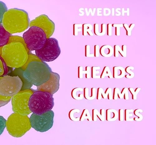 Vegan Swedish Candy Lion Gummies - Fruity Lion Shaped Gummies, Safari Candy, 8 Ounce