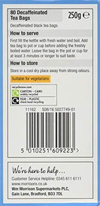 Morrisons Decaffeinated Tea Bags 80's 250g