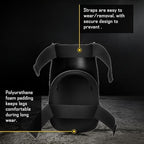 COOLJOB Heavy Duty Knee Pads with Anti-slip Strong Double Straps, Safety Work Knee Pads with Foam Padding for Men Women, Ideal for Gardening Construction Home Improvement, 1 Pair, Black/Yellow