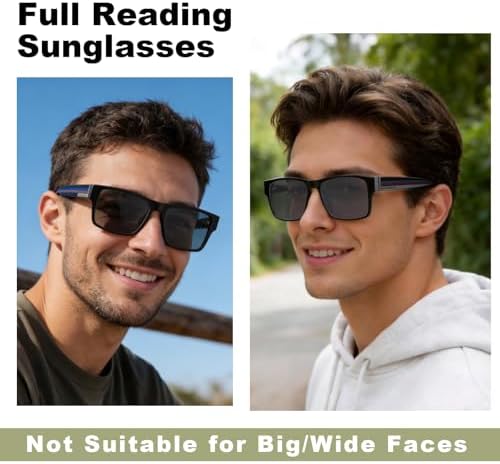 2 Pack Excellent Unbreakable Reader Sunglasses for Men with UV400 Protection Outdoors, TR90 Thick Frame Tinted Reading Glasses Anti UV/Eye Strain Sun Readers No-Line Dark Lens & 1.5x - Not Bifocals
