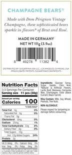Sugarfina Champagne Bears Small Candy Cube, Gummy Bears, 3.3 oz, 4 Count