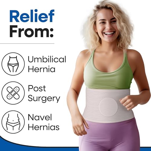 Hernia Belt for Men or Women | C Section Belly Binder & Abdominal Binder | Post Surgery & Pregnancy Tummy Tuck | Hysterectomy, Umbilical Hernia Belt Men & Women | Postpartum Belly Band Wrap (L/XL)