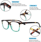 Henotin 4 Pack Ladies Reading Glasses Blue Light Blocking Spring Hinge Readers Anti Eyestrain Computer Eyeglasses (Multicolor, 1.5)